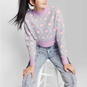 Wild fable (target) heart print sweater